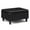 Midnight Black, variant on Simpli Home Harrison 34" Transitional Rectangle Coffee Table Ottoman in Black Faux Leather