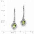 thumbnail image 2 of 925 Sterling Silver Diamond Peridot Earrings Drop Dangle Birthstone August, 2 of 6