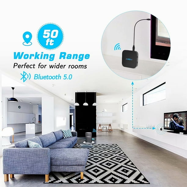 Mpow Wireless Bluetooth Transmitter Bluetooth 5.0 Adapter with aptX Low Latency Wireless 3.5mm Audio Adapter with 50ft 15m Range Dual link for TV PC CD Player Walmart