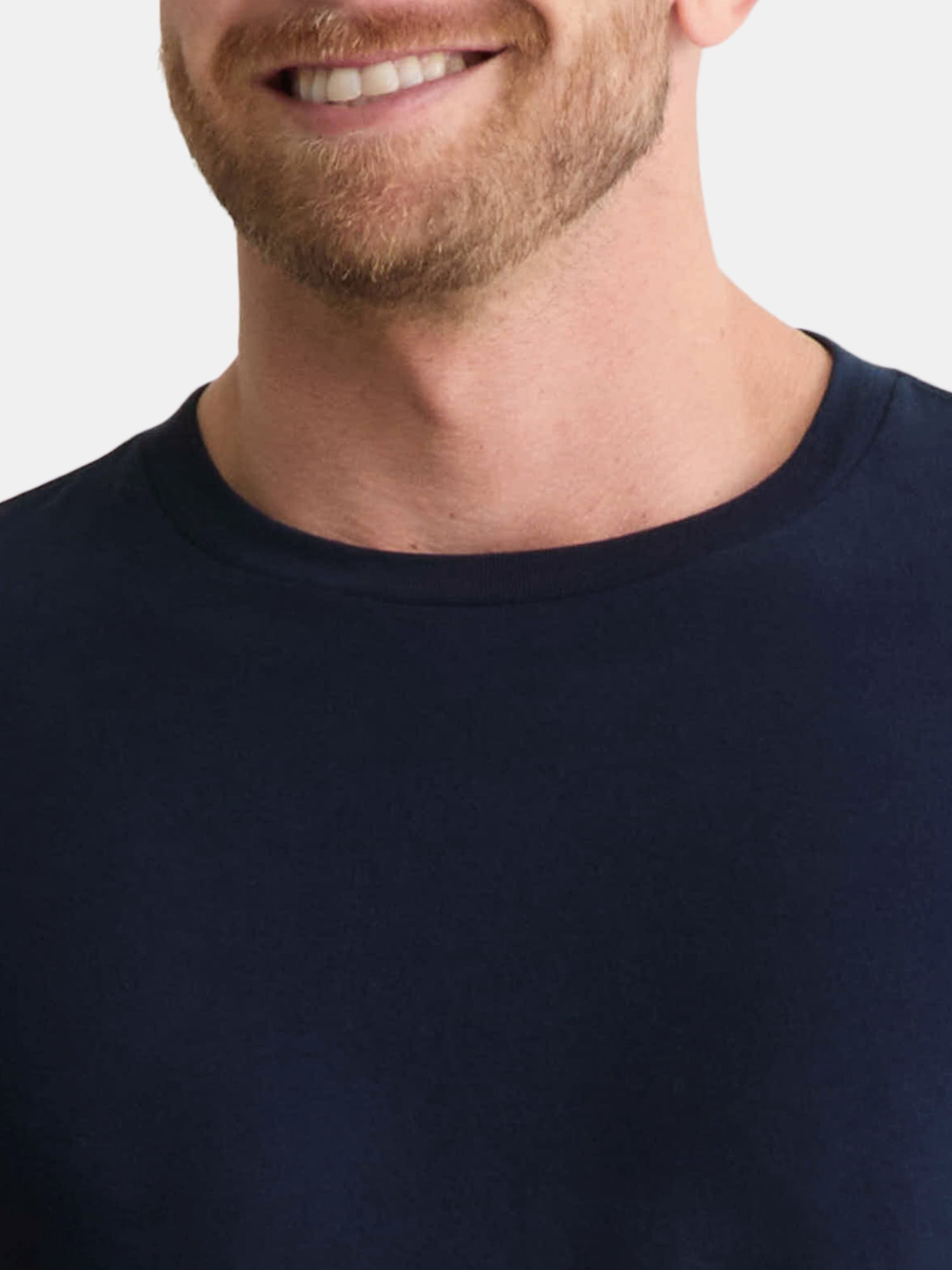 George Men's & Big Men's Relaxed Fit Cotton Crewneck T-Shirt with Long Sleeves, Size XS-3XL