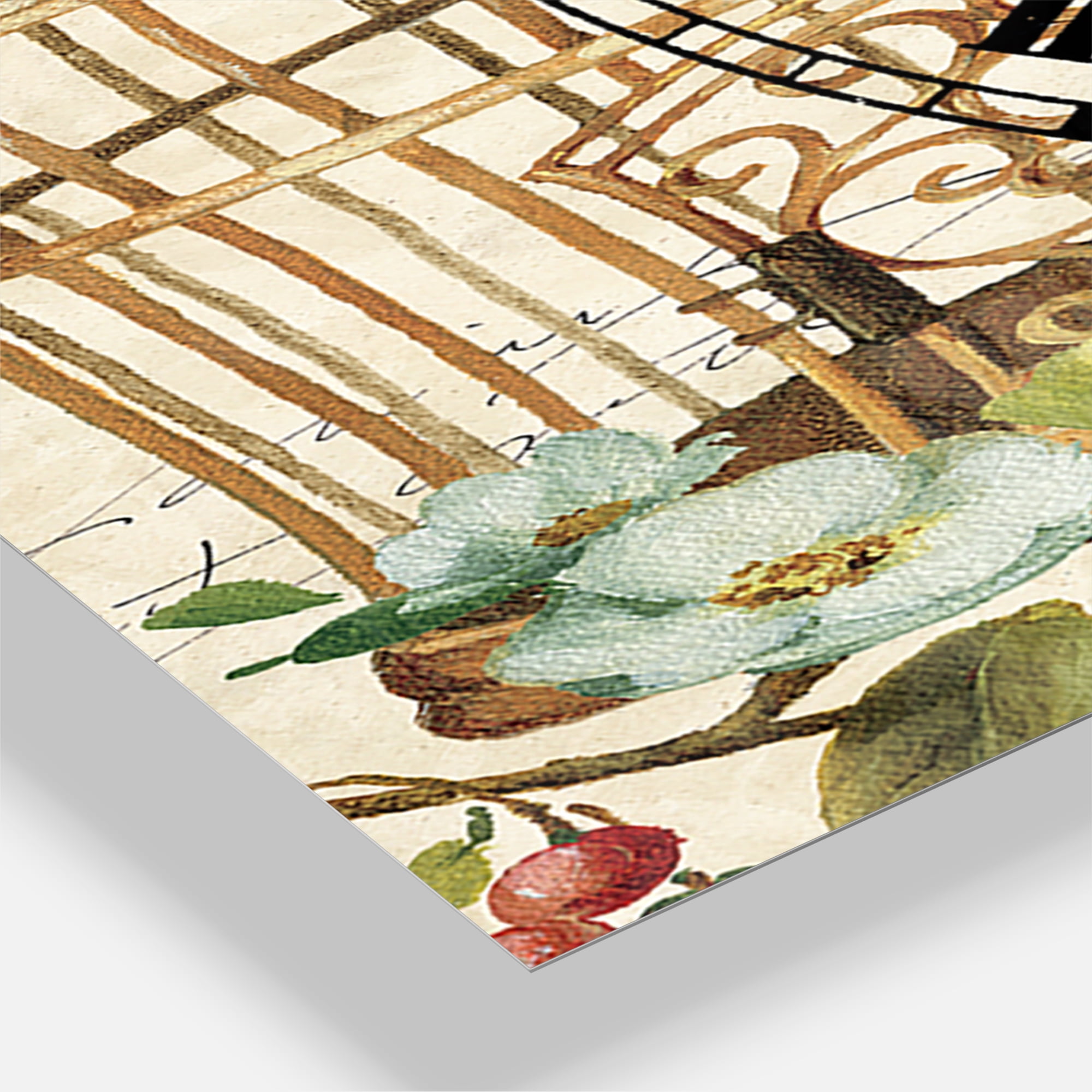 Designart 'Blue Cottage Bird, Birdcage and Apple Blossoms I' Traditional wall clock