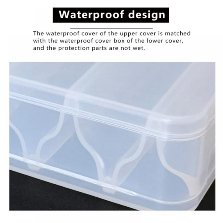 Fish Lures Hard Cases 14 Compartments Double Sided Spinner Plastic Useful  Multi-function Fly Fishing Tackle Box Storage Tool(Large) 