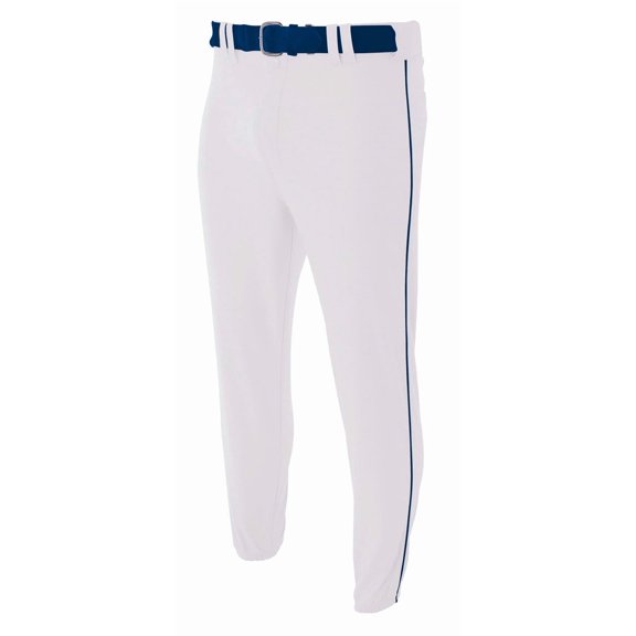 A4 NB6178 Youth Pro Style Elastic Bottom Baseball Pant - White & Navy, Small