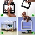 thumbnail image 4 of Betta Fish Tanks, Mini Fish Tank, Stackable Mini Fish Tank Aquarium Tank Kit, with Starfish Coral Decoration, Aquarium Gravel Decoration, Cube Tank for Office and Home Desk(Pink), 4 of 8