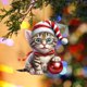 thumbnail image 4 of Adorno Navideño Divertido De Gato En Acrílico 2D Adorno De Gato En Acrílico Adorno Navideño Divertido Con Doble Impresión En Acrílico Adorno Navideño Divertido 2D Regalo De Navidad Adorno Divertido, 4 of 5