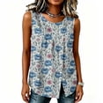 thumbnail image 5 of Uootdi Women's Sleeveless Tank Tops Round Neck Watercolor Floral Print Camisoles Boho Casual Style Lightweight Loose Fit Tops Gift, 5 of 6