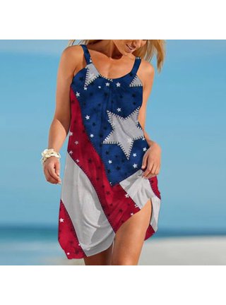 Red white and discount blue dress walmart