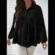 thumbnail image 4 of Camisa de Larga con Cuello Alto para Mujer, Otoño e Invierno 2025, Blusa Holgada de Maternidad, Blusa Informal. Negro XL, 4 of 8