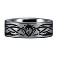thumbnail image 2 of Tribal Wolf Tungsten Carbide Ring, 2 of 5