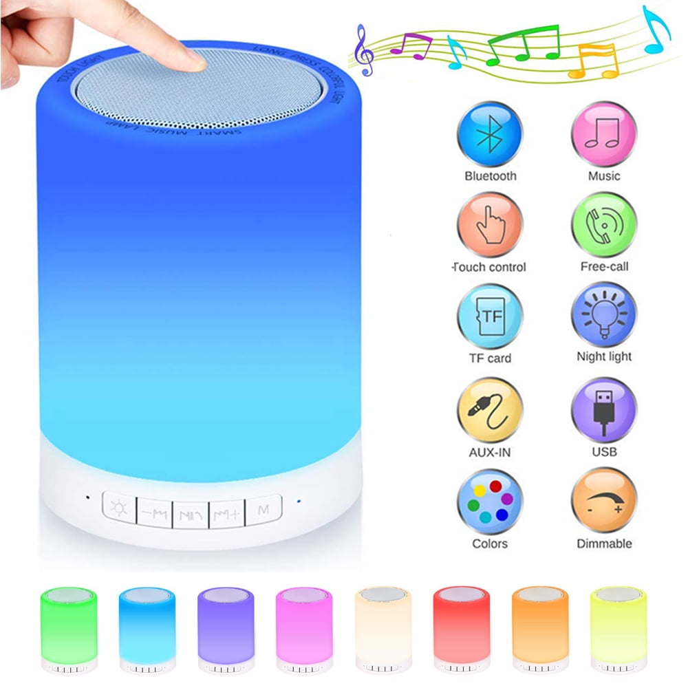 Touch Lamp Bluetooth Speaker With Controlled 7 LED COLOURS  BLUE WHITE BB-5002BT 