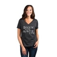 thumbnail image 2 of Rockin' The Auntie Life Women's Fashion Relaxed V-Neck T-Shirt Tee Charcoal Grey Small, 2 of 5