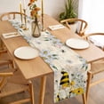thumbnail image 3 of Daisy Floral Table Runner - 120 Inch Long, Kitchen Dining Table Runner Dresser Scarves, Retro Watercolor Bee Gnomes Flowers Farmhouse Decor for Coffee Tables Wedding Party Banquet, 3 of 8