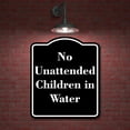 thumbnail image 2 of No Unattended Children in Water BLACK Aluminum Composite Sign 15''x18'', 2 of 9