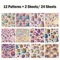 thumbnail image 2 of 6 x 6 Inch Scrapbook Paper Supplies for Photo Album Bullet Journal Planner, 24 Sheets Decorative Vintage Craft Paper Decoupage, 2 of 6