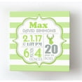 thumbnail image 1 of Personalized Canvas Birth Announcement Nursery Decor Gift, Safari Deer Design, Custom Name, Date, Weight & Length, Unique Boys & Girls Baby Shower Wall Art Presents, Color Green # 1, Size - 16x16, 1 of 5