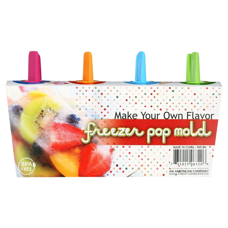 8 pack - Frozen Ice Popsicle Mold Set with Slurping Straw Drip Guard - For  Frozen Homemade Treats - Frozen Yogurt, Ice Cream, Novelties Assort. Colors
