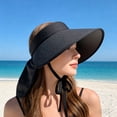 thumbnail image 5 of Wide Brim Straw Hat for Women Men with Neck Flap, Breathable Lightweight Outdoor UV Protection Cap for Beach Fishing Summer Travel, 5 of 6