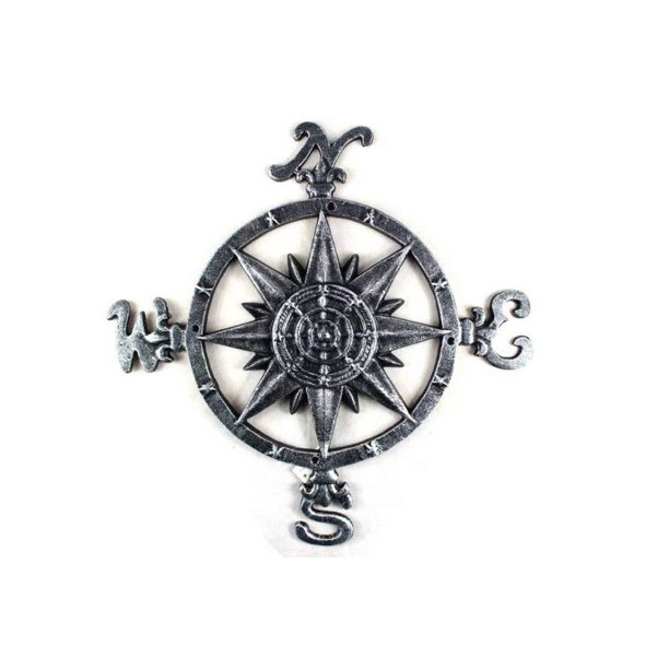 Antique Silver Cast Iron Large Compass 19" Marine Compass Nautical