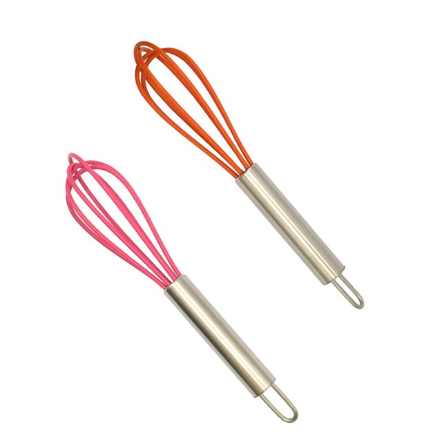 Mini Batidores De 6 Pulgadas, 2 Uds., Batidor Inoxidable + Mezclador De Huevos Manual De Gel De Sílice Para Harina, Pastel, Huevo, Cocina, Uso Para Hornear, Batidor