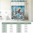 thumbnail image 5 of Coastal Octopus No Hook Shower Curtain with Snap in Liner, Vintage Teal Nautical Beach Botanical Double-Layer Waterproof Fabric Shower Curtains for Bathroom Hotel Bathtub, Mesh Top 48"x72", 5 of 9