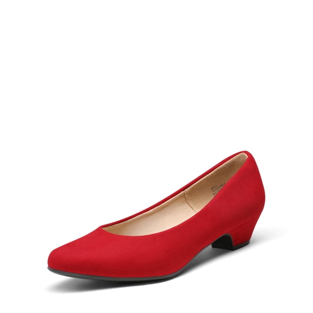 Zapatos de Tacón Bajo con Plataforma para Mujer DREAM PAIRS Mila, Ante Rojo