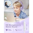 thumbnail image 2 of Seenda Kids Headphones for Girls Boys, Wired Kids Headphones with Microphone for School, Lightweight Foldable Stereo Bass Volume Control Kids Headphones for Cell Phone/Tablet/Laptop/MP3/4, Purple, 2 of 6