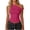 Hot Pink, variant on Women Off Shoulder Crop Tops One-Shoulder Asymmetrical Sleeveless Tight Fitted Summer Casual Party Vacation Beach Top, White XXL