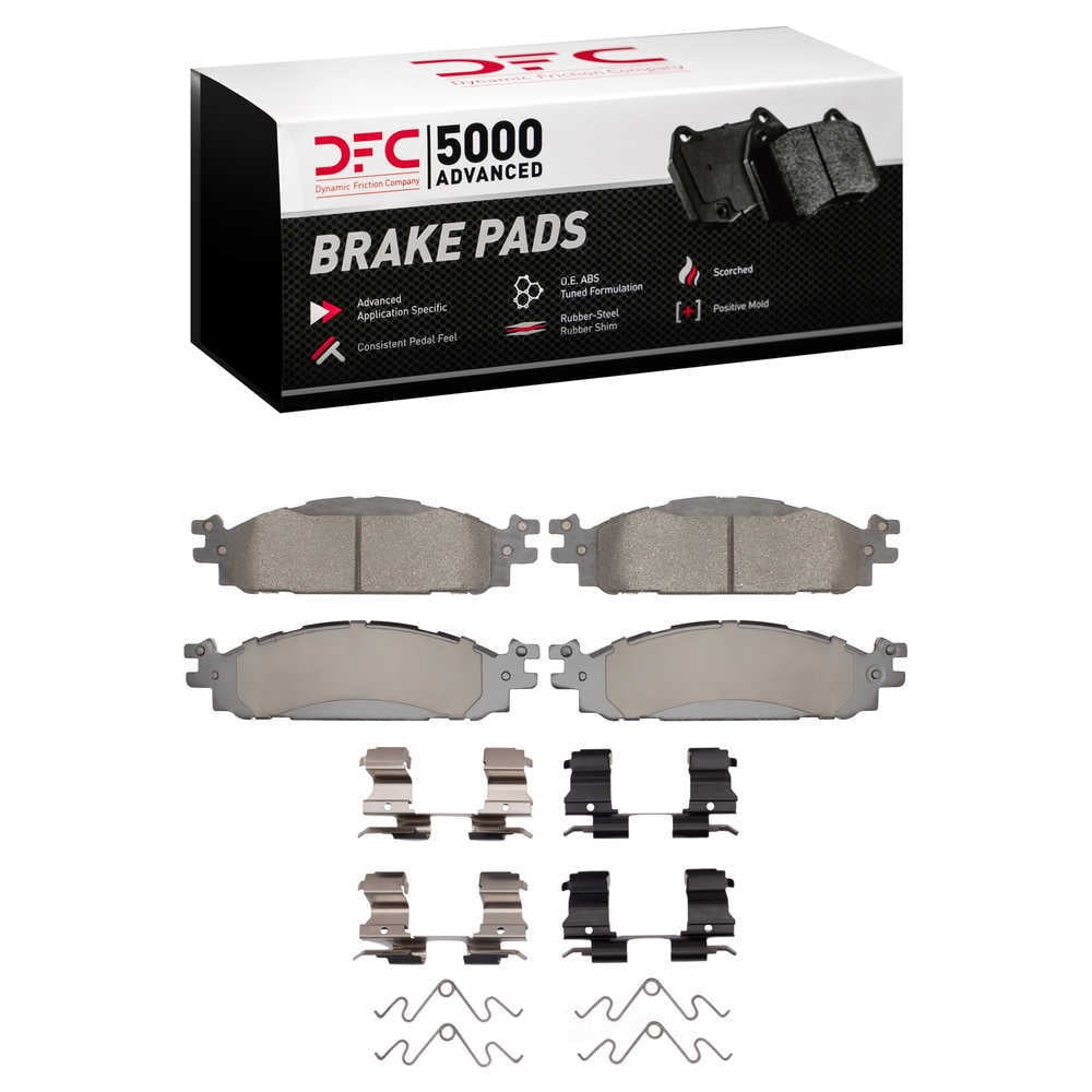 Dynamic Friction Company 1552-1508-01 DFC 5000 Advanced Brake Pads - Ceramic and Hardware Kit - OE