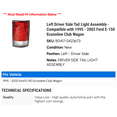 thumbnail image 2 of Left Driver Side Tail Light Assembly - Compatible with 1995 - 2002 Ford E-150 Econoline Club Wagon 1996 1997 1998 1999 2000 2001, 2 of 2