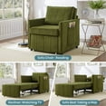 thumbnail image 4 of Harper & Bright Designs Convertible Sofa Bed, 3-in-1 Sleeper Sofa with Pull Out Bed, Upholstered Sleeper Couch with Adjsutable Backrest and Pillows for Living Room, Green, 4 of 17