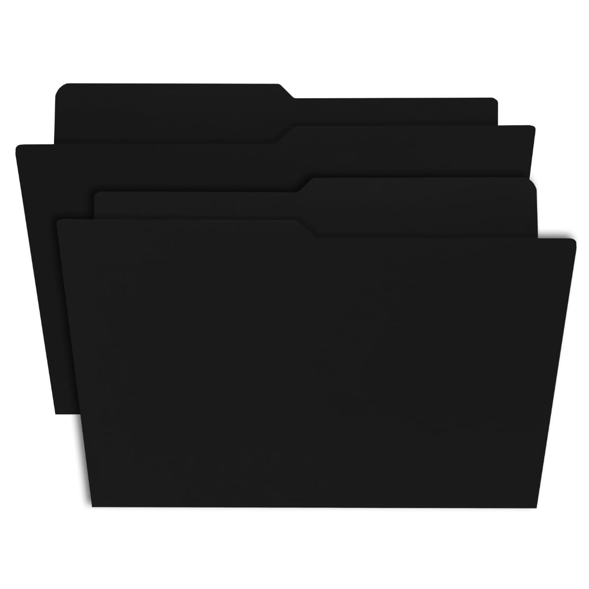 UOFFICE File Folder Letter Size 1/2 Cut Tab 100 Pack Black