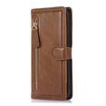 thumbnail image 1 of Detachable Magnetic Zipper Wallet Leather Case Cash Pocket With 5 Card Slots Holder Wrist Strap Removable Cover For Samsung Galaxy S22 Ultra, 1 of 5