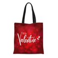 thumbnail image 1 of NUDECOR Sac Fourre-Tout en Toile Sois Mon Lettrage de la Saint-Valentin sur Cœur Rouge Bokeh Sac d'Épicerie Réutilisable Durable, 1 of 1