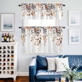 thumbnail image 2 of Fall Eucalyptus Leaf Kitchen Curtains Valances and Tiers Set of 3 Watercolor Berry Tier Curtains and Valance with Rod Pocket for Small Windows, 27.5"x24", 2 of 9