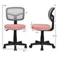 thumbnail image 3 of Costway Armless Office Chair Adjustable Swivel Computer Mesh Desk Chair Pink, 3 of 11