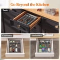 thumbnail image 4 of Lifewit Silverware Drawer Organizer Tray, Plastic Cutlery Storage for Kitchen Drawer, Flatware and Utensil Holder Divider for Spoons Forks Knives Tableware, 5 Compartment, Gray, 4 of 8
