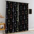 thumbnail image 4 of Bohemian Medieval Privacy Blackout Curtains for Bathroom, Geometric Rainbow Stripes Graffiti Window Treatments, Easy to Clean Foldable Window Shades for Bedroom Kitchen Living Room-W42xL63in, 4 of 6