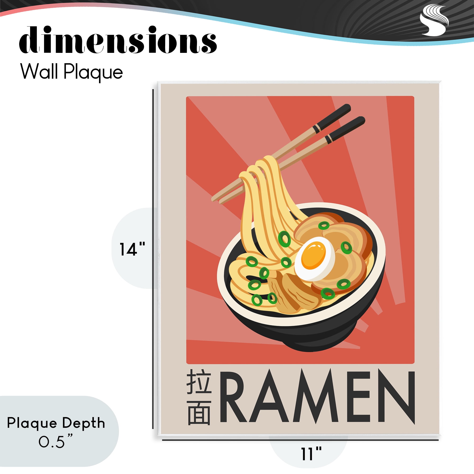Stupell Industries Iconic Ramen Poster Wall Plaque Art, design by Marcus Prime