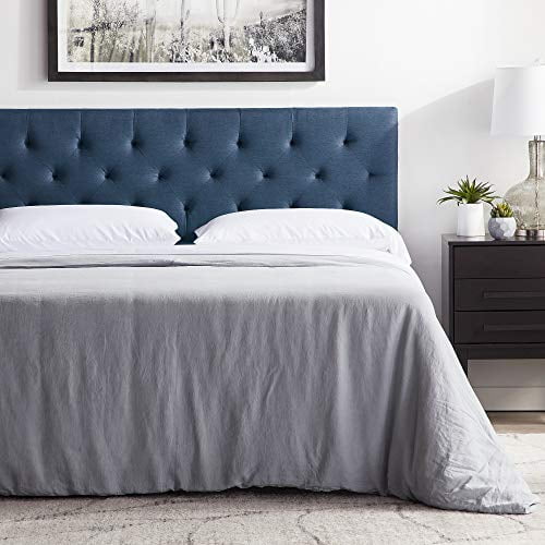 LUCID Mid-Rise Upholstered Headboard-Adjustable Height from 34? to 46?, Queen, Cobalt