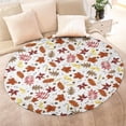 thumbnail image 4 of Autumn Fall Leaves Pattern Round Blanket,Comfortable Soft Flannel Throw Blanket,All Season,Warm Lightweight Blankets for Sofa Bed Couch Living Room Chair 47"x47", 4 of 5