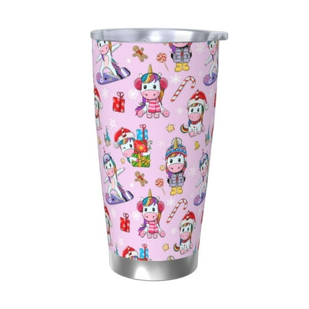 

Goofa Christmas Unicorns for 20 oz Skinny Tumbler Stainless Steel Coffee Mug Slim Vacuum Insulated Travel Cup Car Cup-Without Straw