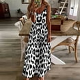 thumbnail image 4 of Leopard Print Sleeveless Suspender Dress Summer Fashion Casual Long Dress, 4 of 9