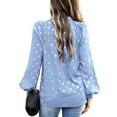 thumbnail image 4 of EFINNY Women's Bronzing Long sleeve V neck shirts Lady Casual Top, 4 of 8