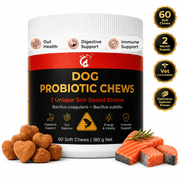 Mr Ros Constipation Relief Probiotic Soft Chews for Dog, Salmon Flavor, 60 Count Jar