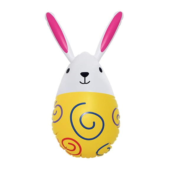 Inflatable Easter Eggs 16 Inch Easter Decorations Outdoor Indoor Blow Up Bunny Colorful Decor Pvc Ornaments for Lawn, Garden, Party, Yellow