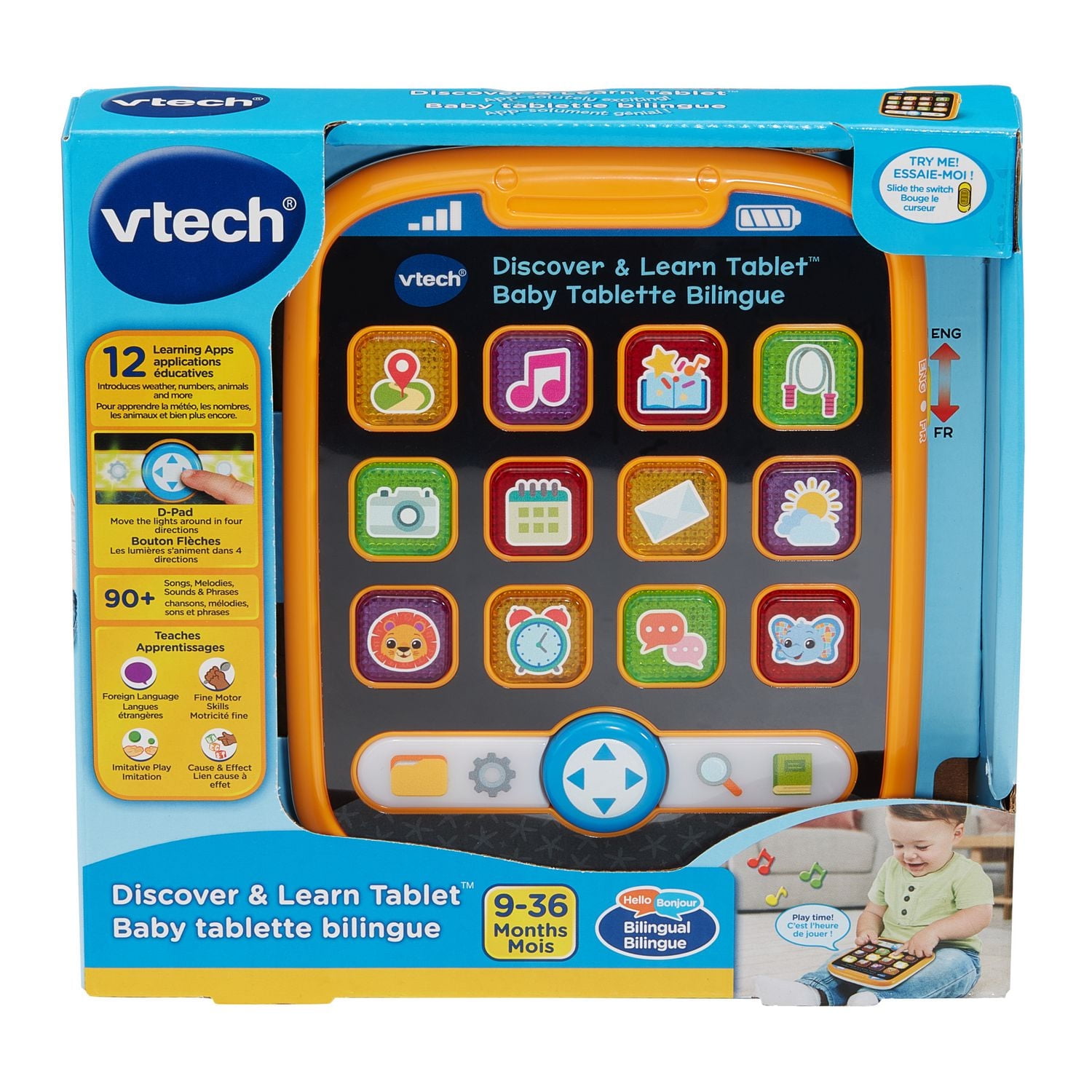 VTech® Discover & Learn Tablet™ with Pretend-Play Bilingual English and French Apps, 9-36 Months