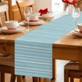 thumbnail image 5 of Sky Blue Striped Cotton Linen Rectangle Table Runners 13"x90", Farmhouse Stripes Modern Vintage Coffee Table Runner Dresser Scarves Luxury Table Runners for Wedding Party Banquet Dinner Decor, 5 of 8