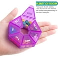 2 Pieces 7Sided Portable Pill Holder Box Weekly Pill Organizer