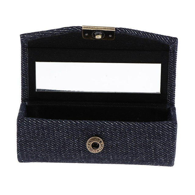 Bolso duro de la joyería del sostenedor del caso del lápiz labial del de para la fecha del viaje - Azul purpúreo Colcomx Estuche para guardar lápiz labial