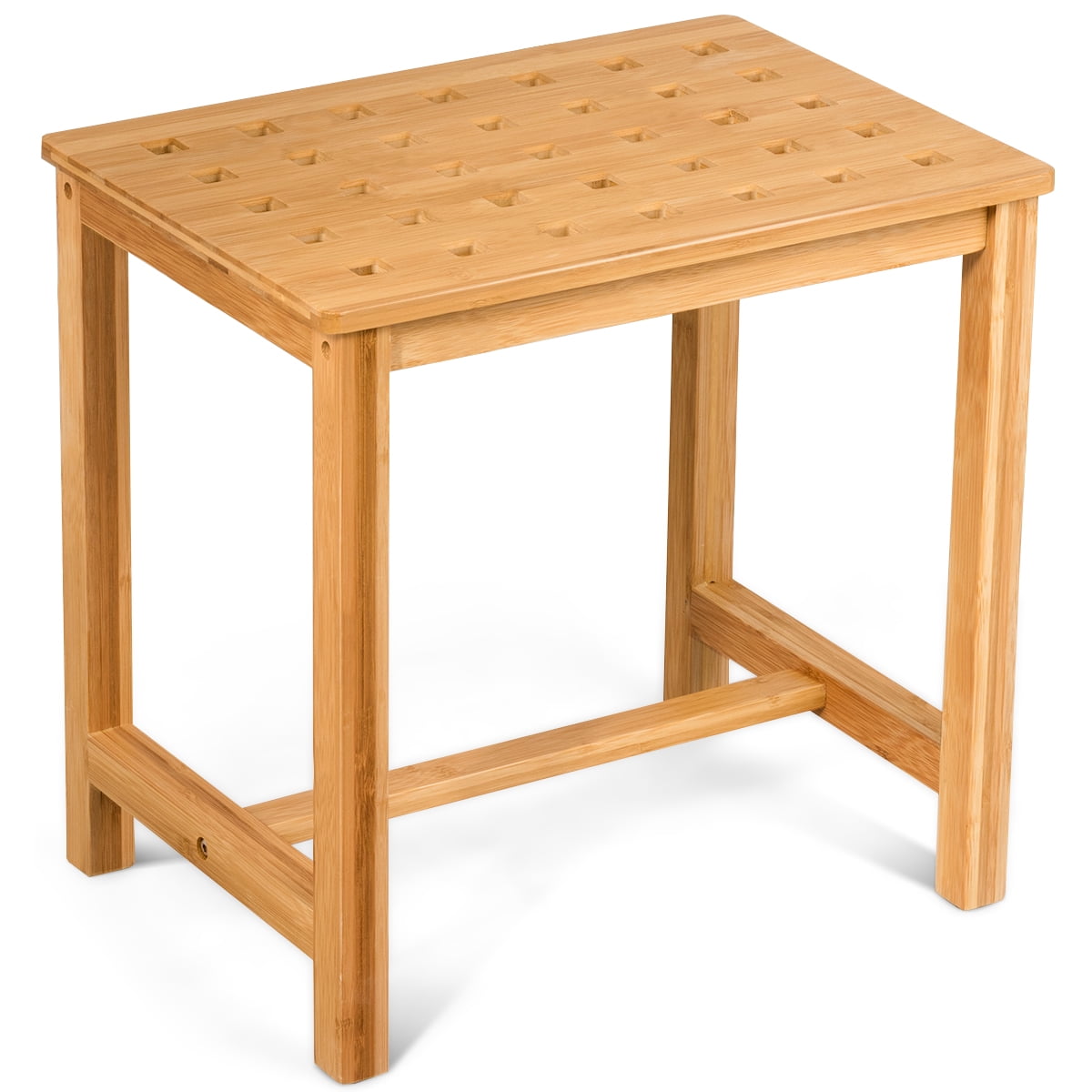 Giantex Bathroom Bench 18" Shower Stool Bamboo Shower Bench Bath Seat